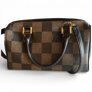 Fendi Vintage Checkered Boston Satchel w/Strap | Dust Bag + COA